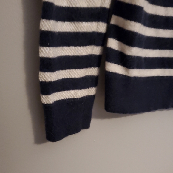 Navy/White Sequin Striped GAP Cardigan - Size S - Picture 6 of 11